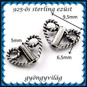 925-ös sterling ezüst ékszerkellék: köztes / gyöngy / dísz EKÖ 31  2db/csomag - kellékek & szerszámok - gyöngyfűzés kellékek - fém köztesek - Meska.hu
