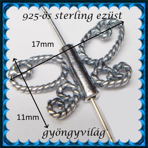 925-ös sterling ezüst ékszerkellék: köztes / gyöngy / dísz  EKÖ 36 - kellékek & szerszámok - gyöngyfűzés kellékek - fém köztesek - Meska.hu