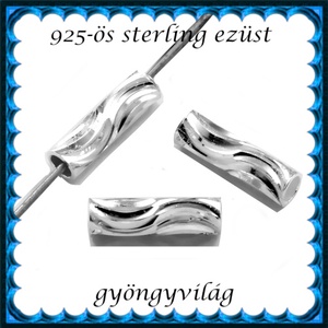 925-ös sterling ezüst ékszerkellék: köztes / gyöngy / dísz  EKÖ 45 2x8, Kellékek & szerszámok, Gyöngyfűzés kellékek, Fém köztesek, Ékszerkészítés, Ékszerkészítés, MESKA