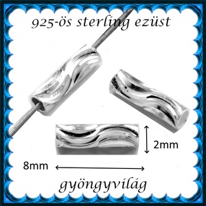 925-ös sterling ezüst ékszerkellék: köztes / gyöngy / dísz  EKÖ 45 2x8 - kellékek & szerszámok - gyöngyfűzés kellékek - fém köztesek - Meska.hu