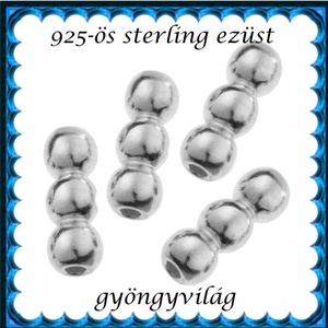 925-ös sterling ezüst ékszerkellék: köztes / gyöngy / dísz  EKÖ 56  4db/cs, Kellékek & szerszámok, Gyöngyfűzés kellékek, Fém köztesek, Ékszerkészítés, MESKA