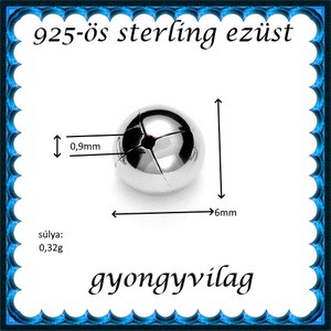 925-ös sterling ezüst ékszerkellék: köztes / gyöngy / dísz  EKÖ 94-6  1db/cs - kellékek & szerszámok - gyöngyfűzés kellékek - fém köztesek - Meska.hu