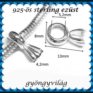 925-ös sterling ezüst ékszerkellék: medáltartó, medálkapocs EMK 122 - kellékek & szerszámok - ékszerkellék - medáltartó, medálkapocs - Meska.hu
