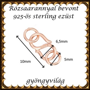  925-ös  ezüst S lánckapocs ELK S 01rg - kellékek & szerszámok - gyöngyfűzés kellékek - egyéb alkatrész - Meska.hu