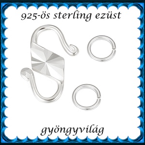  925-ös  ezüst S lánckapocs ELK S 10e, Kellékek & szerszámok, Gyöngyfűzés kellékek, Egyéb alkatrész, Ékszerkészítés, MESKA