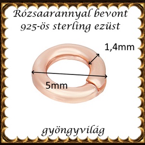925-ös sterling ezüst ékszerkellék: karika nyitott,zárható ESZK NY-Z 5rg  1db/cs - kellékek & szerszámok - gyöngyfűzés kellékek - szerelőkarika - Meska.hu