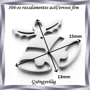 Nemes acél ékszerkellék: medál, caboshon, fityegő NAMCF-16e 1db/cs - kellékek & szerszámok - gyöngyfűzés kellékek - cabochon - Meska.hu