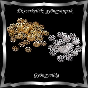 Ékszerkellék: gyöngykupak BGYK 13-7 40db / csomag, Kellékek & szerszámok, Gyöngyfűzés kellékek, Gyöngykupak, Ékszerkészítés, MESKA