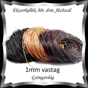 Ékszerkellék: fűző szál/ bőr szál FSZ03-1 mm-es több színben, Kellékek & szerszámok, Rövidáru, Bőr szál, Fonal, cérna, Ékszerkészítés, MESKA