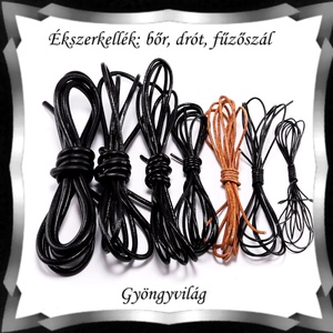 Ékszerkellék: fűző szál/ bőr szál FSZ03-1,5 mm-es több színben - kellékek & szerszámok - rövidáru - fonal, cérna - bőr szál - Meska.hu