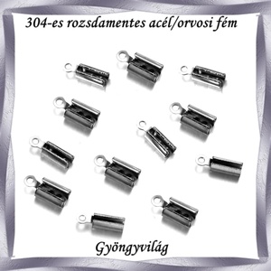304 Nemes acél ékszerkellék: lánckapocs NALK 09 6pár/ csomag, Kellékek & szerszámok, Gyöngyfűzés kellékek, Egyéb alkatrész, Ékszerkészítés, MESKA
