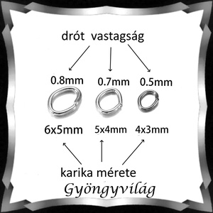 Ékszerkellék: szerelőkarika nyitott ovális BSZK NYO több méretben - kellékek & szerszámok - gyöngyfűzés kellékek - szerelőkarika - Meska.hu
