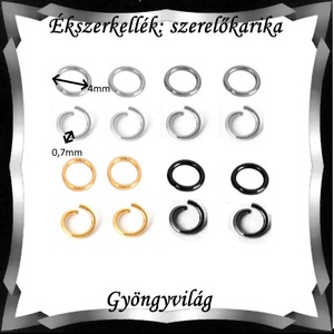 Ékszerkellék: szerelőkarika nyitott és zárt BSZK NY-Z 4x0,7 több színben, 50 db/csomag - kellékek & szerszámok - gyöngyfűzés kellékek - szerelőkarika - Meska.hu