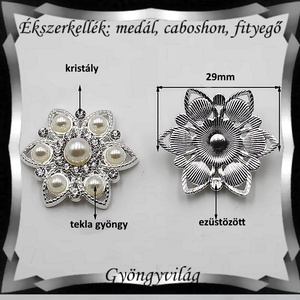 Ékszerkellék: medál, caboshon, fityegő BMCF-2-32 - kellékek & szerszámok - gyöngyfűzés kellékek - cabochon - Meska.hu