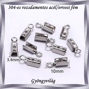 304 Nemes acél ékszerkellék: lánckapocs NALK 10-2 6pár/ csomag, Kellékek & szerszámok, Gyöngyfűzés kellékek, Egyéb alkatrész, Ékszerkészítés, MESKA