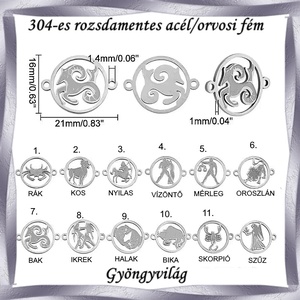 Nemes acél ékszerkellék: medál, caboshon, fityegő NAMCF-17e 1db/cs - kellékek & szerszámok - gyöngyfűzés kellékek - cabochon - Meska.hu