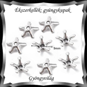 Ékszerkellék: gyöngykupak BGYK32 9mm-es 20db/csomag - kellékek & szerszámok - gyöngyfűzés kellékek - gyöngykupak - Meska.hu