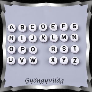 Gyöngyök: akril gyöngy/betű fűzhető GYA-E001 100db/csomag - kellékek & szerszámok - gyöngyfűzés kellékek - fém köztesek - Meska.hu