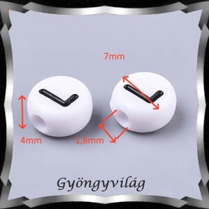 Gyöngyök: akril gyöngy/betű fűzhető GYA-E001 100db/csomag - kellékek & szerszámok - gyöngyfűzés kellékek - fém köztesek - Meska.hu