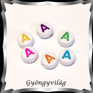 Gyöngyök: akril gyöngy/betű fűzhető GYA-E001sz 60db/csomag - kellékek & szerszámok - gyöngyfűzés kellékek - fém köztesek - Meska.hu