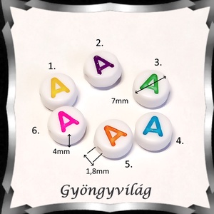 Gyöngyök: akril gyöngy/betű fűzhető GYA-E001sz 60db/csomag - kellékek & szerszámok - gyöngyfűzés kellékek - fém köztesek - Meska.hu