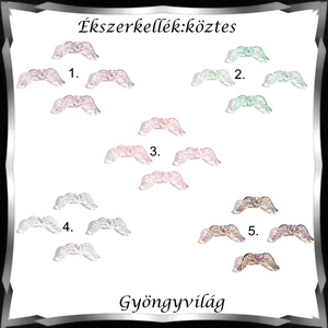 Ékszerkellék: köztes / díszítőelem / gyöngy BKÖ 1S 49 2db/csomag /angyalszárny - kellékek & szerszámok - gyöngyfűzés kellékek - fém köztesek - Meska.hu
