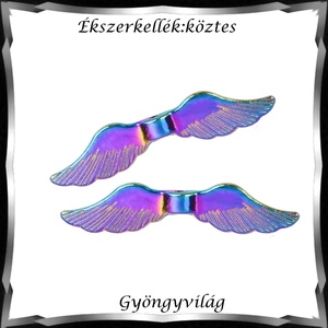 Ékszerkellék: köztes / díszítőelem / gyöngy BKÖ 1S 50 2db/csomag /angyalszárny, Kellékek & szerszámok, Gyöngyfűzés kellékek, Fém köztesek, Ékszerkészítés, MESKA