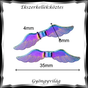 Ékszerkellék: köztes / díszítőelem / gyöngy BKÖ 1S 50 2db/csomag /angyalszárny - kellékek & szerszámok - gyöngyfűzés kellékek - fém köztesek - Meska.hu