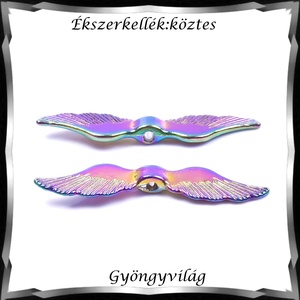 Ékszerkellék: köztes / díszítőelem / gyöngy BKÖ 1S 50 2db/csomag /angyalszárny - kellékek & szerszámok - gyöngyfűzés kellékek - fém köztesek - Meska.hu