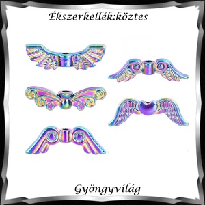 Ékszerkellék: köztes / díszítőelem / gyöngy BKÖ 1S 51 2db/csomag /angyalszárny, Kellékek & szerszámok, Gyöngyfűzés kellékek, Fém köztesek, Ékszerkészítés, MESKA