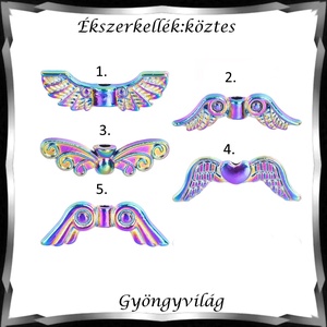 Ékszerkellék: köztes / díszítőelem / gyöngy BKÖ 1S 51 2db/csomag /angyalszárny - kellékek & szerszámok - gyöngyfűzés kellékek - fém köztesek - Meska.hu