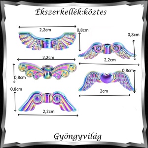 Ékszerkellék: köztes / díszítőelem / gyöngy BKÖ 1S 51 2db/csomag /angyalszárny - kellékek & szerszámok - gyöngyfűzés kellékek - fém köztesek - Meska.hu