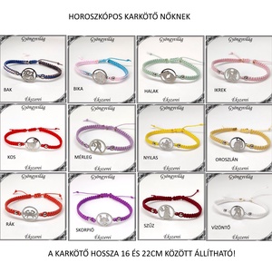 Ékszerek-karkötők: Makramé karkötő  SK-M 41 nemes acél, horoszkópos, több színben - ékszer - karkötő - gyöngyös karkötő - Meska.hu