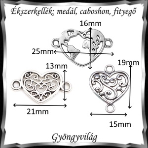 Ékszerkellék: medál, caboshon, fityegő BMCF-2-42  3db/csomag  több féle - diy (csináld magad) - egységcsomag - Meska.hu