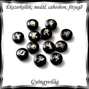 Ékszerkellék: medál, caboshon, fityegő BMCF-2-43  1db/csomag  12 féle horoszkópos - Meska.hu