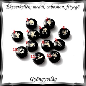 Ékszerkellék: medál, caboshon, fityegő BMCF-2-43  1db/csomag  12 féle horoszkópos - diy (csináld magad) - egységcsomag - Meska.hu