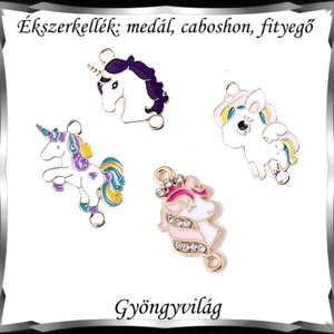 Ékszerkellék: medál, caboshon, fityegő BMCF-2-04 több féle unikornis, Kellékek & szerszámok, Gyöngyfűzés kellékek, Cabochon, Ékszerkészítés, MESKA