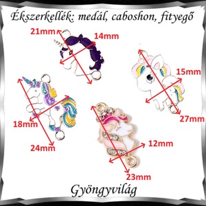 Ékszerkellék: medál, caboshon, fityegő BMCF-2-04 több féle unikornis - kellékek & szerszámok - gyöngyfűzés kellékek - cabochon - Meska.hu