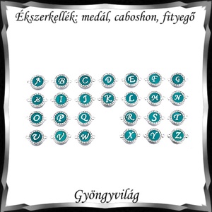 Ékszerkellék: medál, caboshon, fityegő BMCF-2-45  1db/csomag monogramos, Kellékek & szerszámok, Gyöngyfűzés kellékek, Cabochon, Ékszerkészítés, MESKA