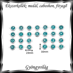Ékszerkellék: medál, caboshon, fityegő BMCF-2-45  1db/csomag monogramos - kellékek & szerszámok - gyöngyfűzés kellékek - cabochon - Meska.hu
