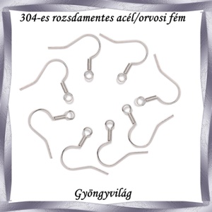 Nemes acél ékszerkellék: fülbevaló alap NAFK 19  4pár/cs, Kellékek & szerszámok, Ékszerkellék, Fülbevaló alap, Ékszerkészítés, MESKA