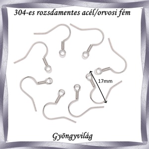Nemes acél ékszerkellék: fülbevaló alap NAFK 19  4pár/cs - kellékek & szerszámok - ékszerkellék - fülbevaló alap - Meska.hu