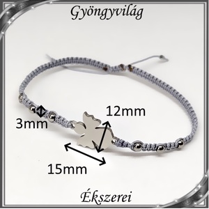 Ékszerek-karkötők: Makramé karkötő SK-M 13 nemes acél angyalkával 4db/csomag - ékszer - karkötő - fonott karkötő - Meska.hu