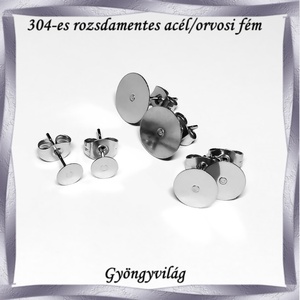 304 Nemes acél ékszerkellék: fülbevaló alap NAFK 14 több méretben, Kellékek & szerszámok, Ékszerkellék, Fülbevaló alap, Ékszerkészítés, Ékszerkészítés, MESKA
