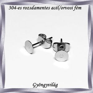 304 Nemes acél ékszerkellék: fülbevaló alap NAFK 14 több méretben - kellékek & szerszámok - ékszerkellék - fülbevaló alap - Meska.hu