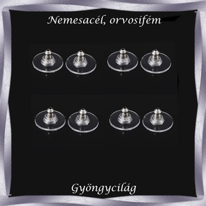 304 Nemes acél ékszerkellék: fülbevaló vég NAFK 16-1 4pár/cs, Kellékek & szerszámok, Ékszerkellék, Szalagvég, bőrvég, végzáró, Ékszerkészítés, MESKA
