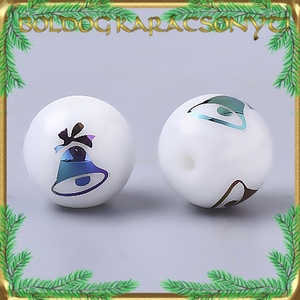 Ékszerkellék: üveggyöngy, karácsonyi gyöngy 5db/cs 10mm S-KA18-1 - kellékek & szerszámok - gyöngyfűzés kellékek - cabochon - Meska.hu