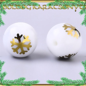 Ékszerkellék: üveggyöngy, karácsonyi gyöngy 5db/cs 10mm S-KA18-3 - kellékek & szerszámok - gyöngyfűzés kellékek - cabochon - Meska.hu