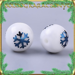 Ékszerkellék: üveggyöngy, karácsonyi gyöngy 5db/cs 10mm S-KA18-4 - kellékek & szerszámok - gyöngyfűzés kellékek - cabochon - Meska.hu