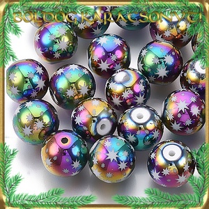 Ékszerkellék: üveggyöngy, karácsonyi gyöngy 5db/cs 10mm S-KA18-5, Kellékek & szerszámok, Gyöngyfűzés kellékek, Cabochon, Ékszerkészítés, MESKA